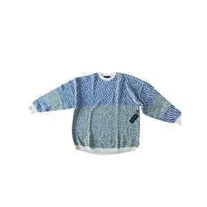 New Spirit Jersey Animal Print New York Spell Out Oversize Sweater, Size SMALL